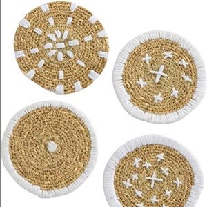 Blooming like Hand Embroidered Sea Grass Coasters